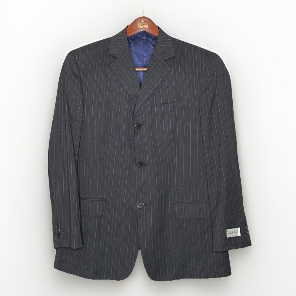 Nicole Miller Men's Suit 40S Charcoal Gray Wool 2 Piece Super 110's 32 x 36 NWT